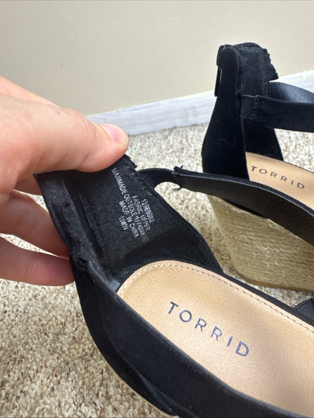 torrid Black Strappy Espadrille Wedge Sandals - Picture 3 of 8